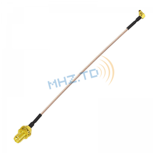 Rechtwinkliger MMCX-Stecker auf RP-SMA-Buchse, RG178-Koaxial-HF-Kabel