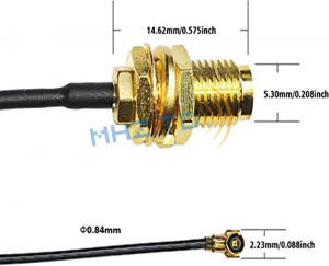 sma to ufl connector1.13 Itim na cable MHF4 IPEX Ⅳ WiFi antenna extension cable