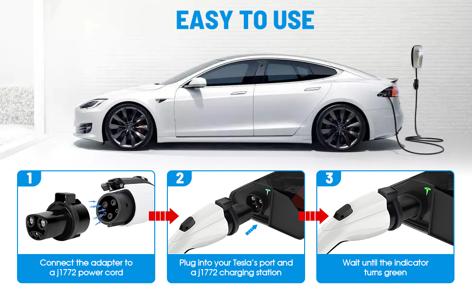 How to charging a Tesla Model Y using a J1772 Charging Station with J1772 Adapter?