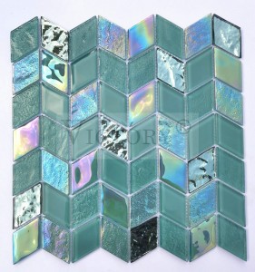 Shinning Colorful Square Shape Swimming Pool Glass Mosaic Black and White Mosaic Tile Blue Color Iba't ibang Paggamit Swimming Pool Glass Mosaic Blend