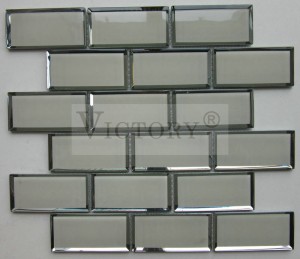 Mirror Mosaic Tiles Decorative Crystal Glass Strip Adhesive Mirror Mosaic Tile Glass Mirror Mosaic Living Grey Mosaic Tile Bath Room