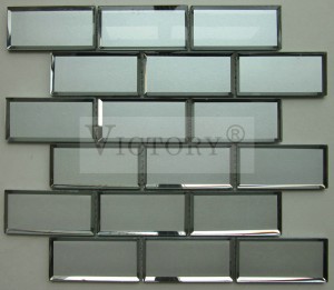 Mirror Mosaic Tile Dekorasyon nga Crystal Glass Strip Adhesive Mirror Mosaic Tile Glass Mirror Mosaic Living Grey Mosaic Tile Bath Room