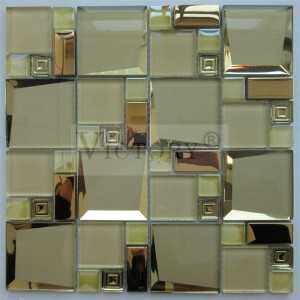 Victory Mirror Mosaicos de vidro Mosaico Espelho Preto e Branco Mosaico Banheiro