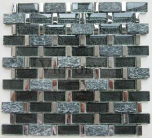 Foshan Preço de venda direta de fábrica Mistura de cores de mosaico de pedra de vidro para azulejos de parede de banheiro de alta qualidade por grosso de tira de cristal popular Mosaico de vidro