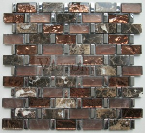 I-Foshan Factory Direct Selling Price Mix Umbala We-Glass Stone Mosaic we-Bathroom Wall Tile High Quality High Quality Okudumile Okudumile kwe-Crystal Strip Glass Mosaic Tile