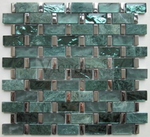 Precio de venta directa de fábrica de Foshan Mezcla de mosaico de piedra de vidrio de color para baño Azulejo de pared Popular al por mayor de alta calidad Tira de cristal Mosaico de vidrio
