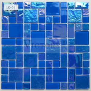 Cina meunangna Kolam renang Mosaics Genténg Blue Mosaic Kotak mosaics kolam renang cai biru