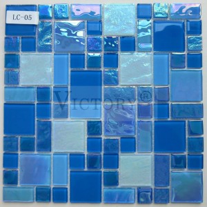 China Victory Swimming Pool Mosaics Tile Blue Mosaic Սալիկի կապույտ ջրային լողավազանի խճանկարներ