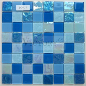 China Victory Swimming Pool Mosaics Tile Blue Mosaic Tile şîn mozaîkên hewza avê