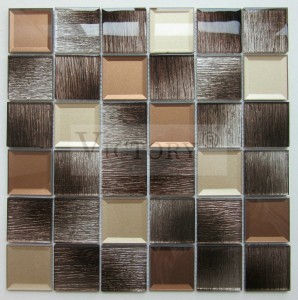 5mm Kauri Glass Mosaic Backsplash 3D Tasirin Bumpy Surface Strip Wood Mosaic Tile Pieces Masu Bayar da Rahusa Stripe Crystal Gilashin Moroccan Mosaic Tile