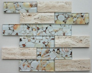 Carrara Mosaic ကြွေပြားများ အဖြူရောင် Mosaic Backsplash Travertine Mosaic ကြွေပြား Mosaic Salon နှင့် Spa Mosaic မီးဖိုချောင် Backsplash