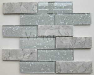 Rajoles de mosaic de Carrara Taulell de mosaic de mosaic blanc Rajoles de mosaic de travertí Mosaic de mosaic de saló i spa Taulell de mosaic de cuina