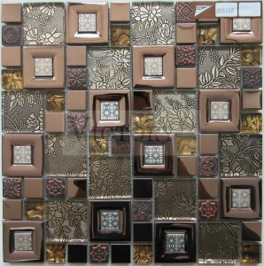 Metallisk mosaik fliser Backsplash mosaik badeværelse vægfliser mosaik flise pejs mosaik flise kunst