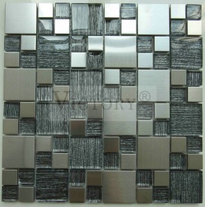 Металл мозаикалық плиткалар Тот баспайтын болаттан жасалған мозаика Металл мозаикалық қабырға өнері