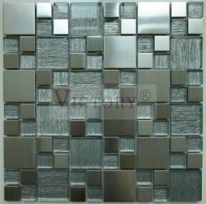 Метални мозаик плочице Мозаик од нерђајућег челика Метални мозаик зидна уметност