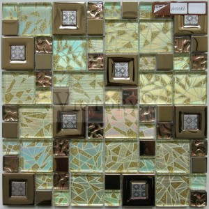 Metalik Mozaik Çini Backsplash Mozaik Banyo Duvar Karoları Mozaik Çini Şömine Mozaik Çini Sanatı
