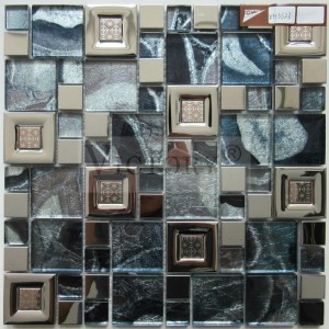 Piastrelle di mosaicu metallicu Backsplash Mosaic Bagno Wall Tile Mosaic Tile Camino Mosaic Tile Art