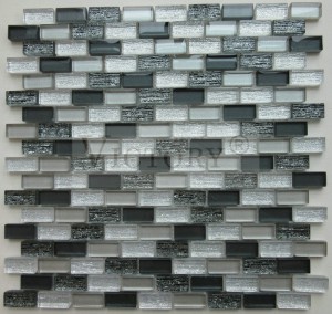 Vroče prodajni majhni čipi iz belega in črnega bleščečega steklenega mozaika Vroče prodajani majhni čipi iz kristalnega stekla Mozaik mešane barve Mozaik ploščice