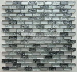 Hot Sale Small Chip White and Black Glitter Glass Mosaic Hot Selling Small Chips Crystal Glass Mosaic Πλακίδιο μωσαϊκό μικτού χρώματος
