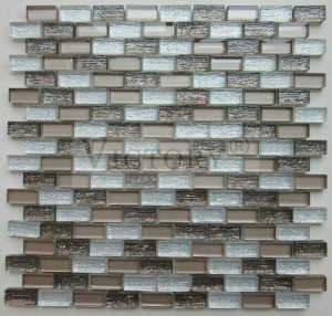 Hot Sale Small Chip White and Black Glitter Glass Mosaic Hot Selling Small Chips Crystal Glass Mosaic Πλακίδιο μωσαϊκό μικτού χρώματος