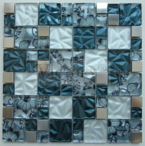 Kvetinová mozaika Nerezová mozaika Sklenená mozaika Umenie Kovové mozaikové obklady do kúpeľne