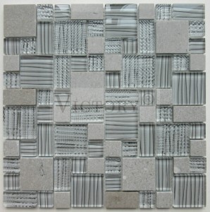 ရေချိုးခန်း Emperadordark စကျင်ကျောက်နှင့် ကော်ဖီအရောင် Glass Mosaic အရည်အသွေးမြင့် 300*300 Crystal Mosaics Backsplash Wall tiles အဖြူရောင်နှင့် Silvery Glass Square Mosaic tiles မီးဖိုချောင်အတွက်
