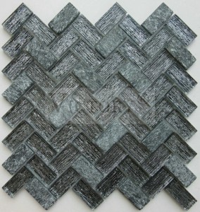 Sklenené mozaikové dlaždice Mramorová mozaika Mramor a sklenená mozaika Mramorová mozaiková dlaždica Backsplash Rybia kosť mozaika