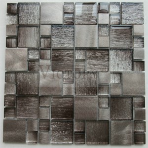 China Victory Laminated Glass Mosaic tiles သတ္တု Mosaic ရေချိုးခန်းကြွေပြား 12 x 12 Mosaic ကြွေပြား