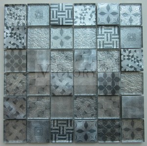 I-Aluminium Mosaic Flower I-Mosaic Gray Mosaic Tiles KaMose Igumbi Lokugezela Lethayela I-Mosaic Backsplash