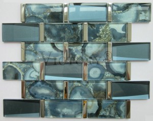 Διακοσμητικό τοίχου με λοξότμητο κρυστάλλινο γυαλί τούβλο μετρό μωσαϊκό πλακάκι κουζίνας Backsplash 3D λοξότμητο μωσαϊκό υπόγειο πλακάκια τοίχου Κρυστάλλινο μωσαϊκό από γυαλί