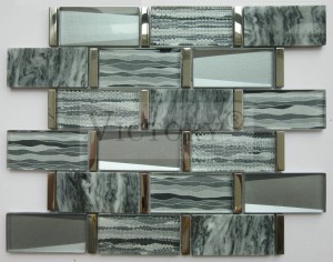 Azulejo de mosaico de metro de ladrillo de cristal biselado decorativo de pared, protector contra salpicaduras de cocina, mosaico de vidrio biselado 3D, azulejos de pared de metro, mosaico de vidrio de cristal