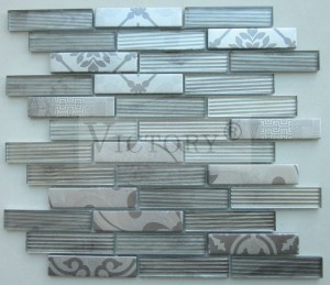Kusina Wall Backsplash Pattern Tile Inkjet Glass Mosaic Bagong Disenyo ng Kulay Mix Inkjet Printing Glass Mosaic para sa Wall Tile