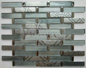 Latest Design Kitchen Backsplash Wall Mosaic Bathroom Glass Mix ալյումինե մոզաիկա կղմինդր Մեծածախ դեկորատիվ ննջասենյակի նկարիչներ Long Strip Glass խճանկար Բարձր որակի մեծածախ OEM Kitchen Backsplash Glass Mosaic