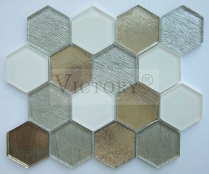 Hexagon Mosaik Tile Glas Mosaik Tile Backsplash Mosaik Vægdekor
