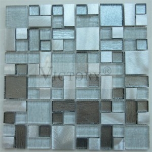 China Fandresena Laminated Glass Mosaic Tiles Metallic Mosaic Bathroom Tile 12 x 12 Mosaic Tile