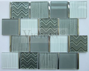 Mozaik Crystal Clear Crystal Clear Metal Mixed Mozaik për mure dhe spërkatje Prodhuesi kinez i pllakave me mozaik qelqi dekorativ kristal