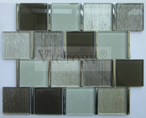 Mosaico di cristallo Mosaico di miscela di metallo misto in vetro cristallo trasparente per pareti e alzatine Produttore cinese di piastrelle a mosaico in vetro cristallo decorativo