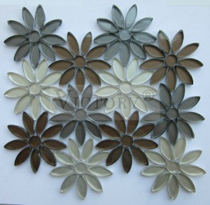 Mosaico de flores Fondo de pared de moda Patrón de diseño de flores Mosaico de arte de cristal Sala de estar Pared de TV Arte de flores Patrón de mosaico de vidrio de cristal para Canadá