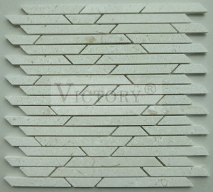 Strip Stone Mosaic Waterjet Mosaic Tile Crno-bijeli mozaik Tile White Mosaic Backsplash Prirodni mramorni kameni mozaik, oblikovani mramorni mozaik za uređenje doma