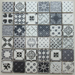 Patroan sjocht prachtich kleur Inkjet Digital Printing Square Stone Mozaic Tile Hot Sale Square Inkjet Printing Mix Kleur Marble Stone Mozaïek