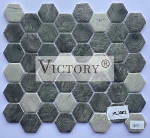 Hexagon Mosaic Tile Mozaika Umelecké dielo v mozaikách Sklenená mozaika Backsplash