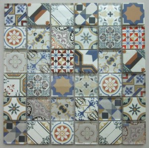 Ŝablono Inkjet Ŝtono Mozaiko Marmora Mozaiko Backsplash Ŝtono Mozaiko Duŝo Mozaiko Kuirejo Kaheloj