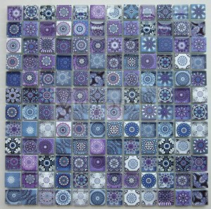 Inkjet mosaic ផ្កា Mosaic កញ្ចក់ Mosaic ក្បឿងសិល្បៈផ្ទះបាយ Mosaic Salon Mosaic
