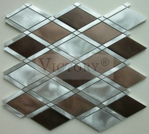 Mosaic d'aliatge d'alumini de metall d'alta qualitat raspallat per a cuina Mosaic de metall d'alumini de bona qualitat irregular