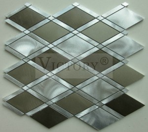 Висококвалитетен мозаик од метална алуминиумска легура четкан за кујна Неправилен добар квалитет на алуминиумски метален мозаик