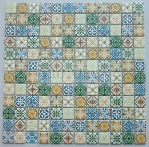 Mosaico de inxección de tinta Mosaico de flores Mosaico de vidro Mosaico de mosaico de arte da cociña Mosaico de salón