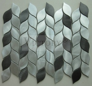 Высококачественный модный дизайн в форме листа из алюминия с мраморной мозаикой для задней панели