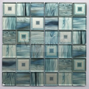 Laminated Inkjet Wood Mosaic Blue Mosaic Green Glass Mosaic Tile Anamua Eleni Mosaic Felanulanu Mosaic Tile