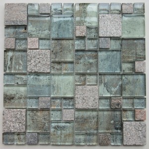 Mosaico de mármore cinza Design popular para decoração de parede e piso Novo estilo de textura de tecido Design Mosaico de metal de alumínio para decoração de parede moderna
