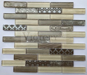 Strip Shine Crystal Glass mozaik klasszikus stílusú forró akciós üvegmozaik konyhai backsplash csempe 3D tintasugaras klasszikus marokkói design színes üveg anyagú mozaik backsplash csempe
